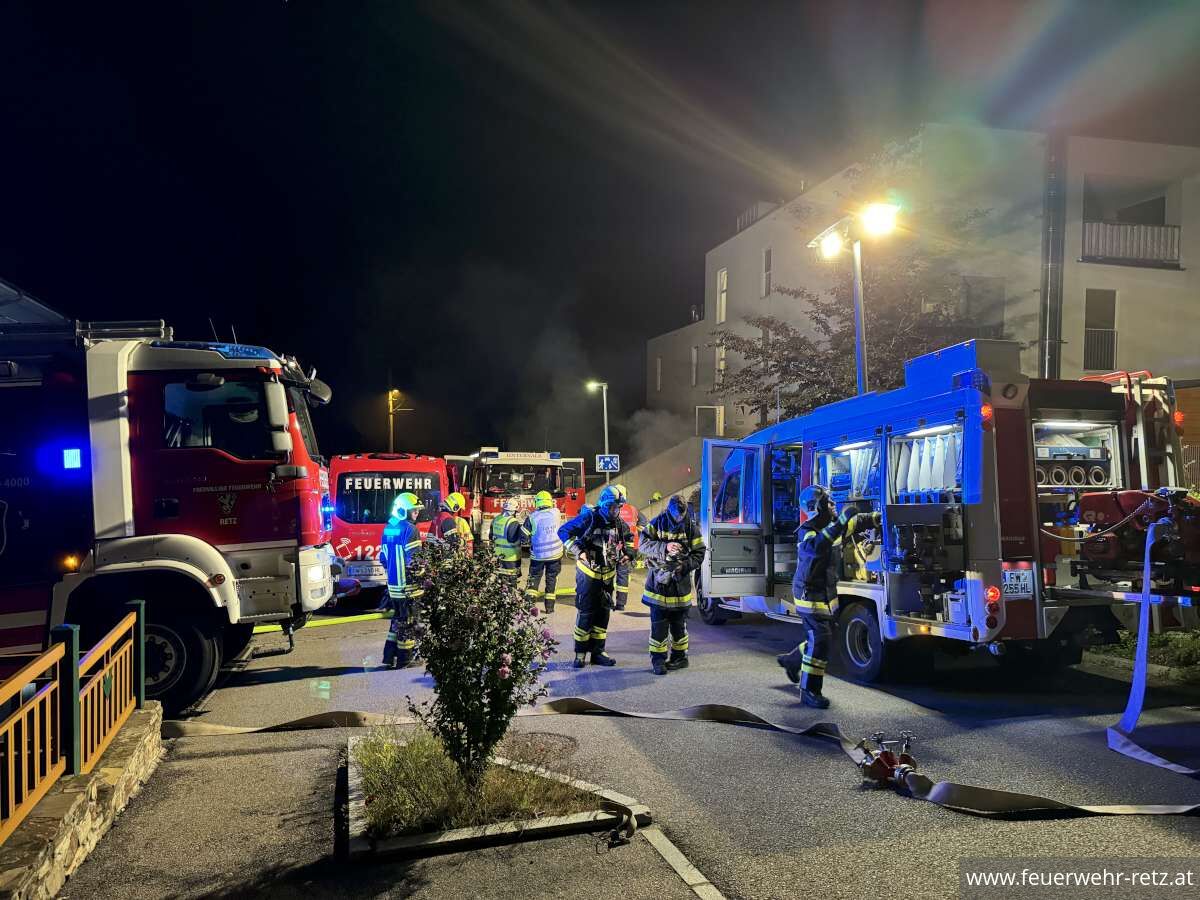 Foto 1, 04.07.2024, Brandeinsatz - PKW-Brand in Tiefgarage