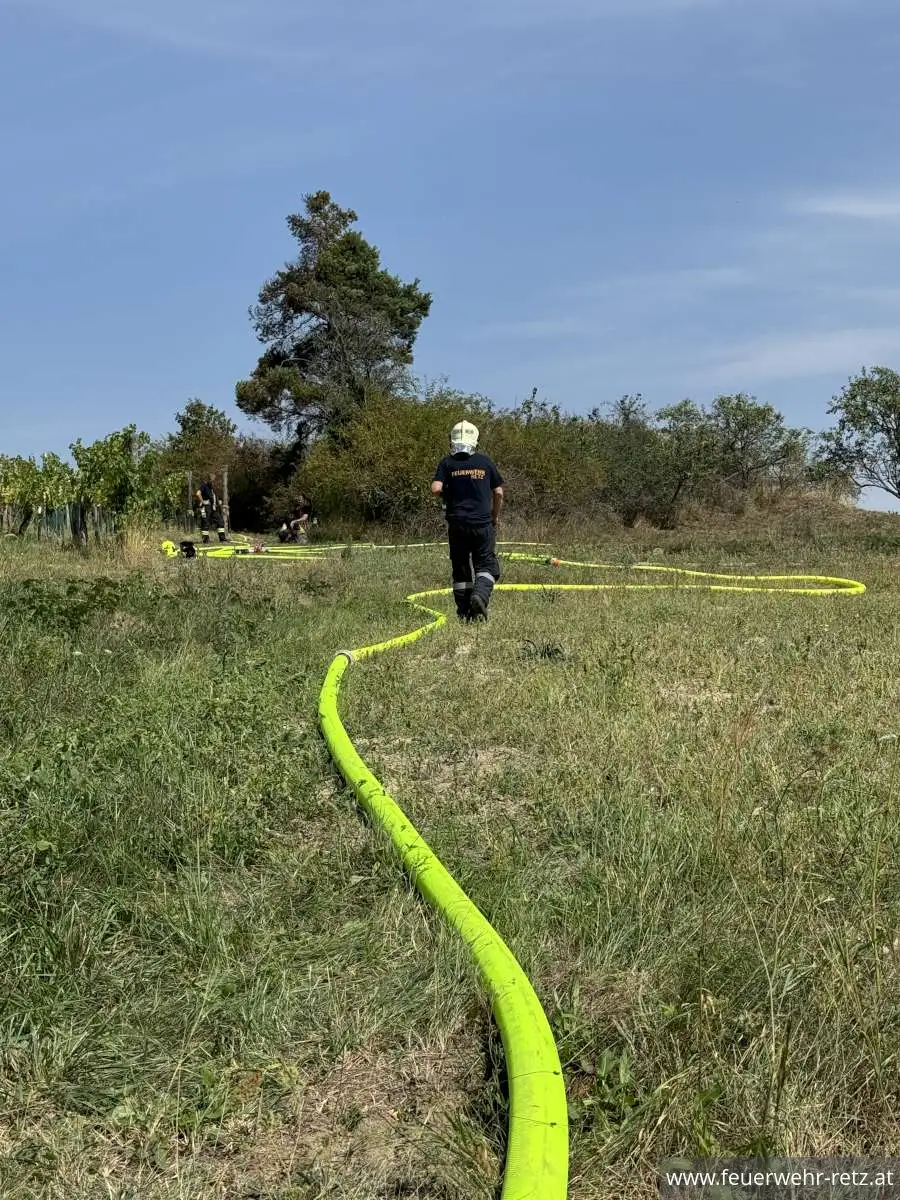 Foto 6, 04.09.2024, Einsatzreicher Tag für die Feuerwehr Retz - Flurbrand, Brandmelderalarm, Gasunfall