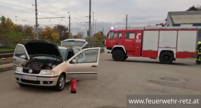 Foto 1, 04.11.2020, Brandeinsatz - Fahrzeugbrand auf Übungsplatz