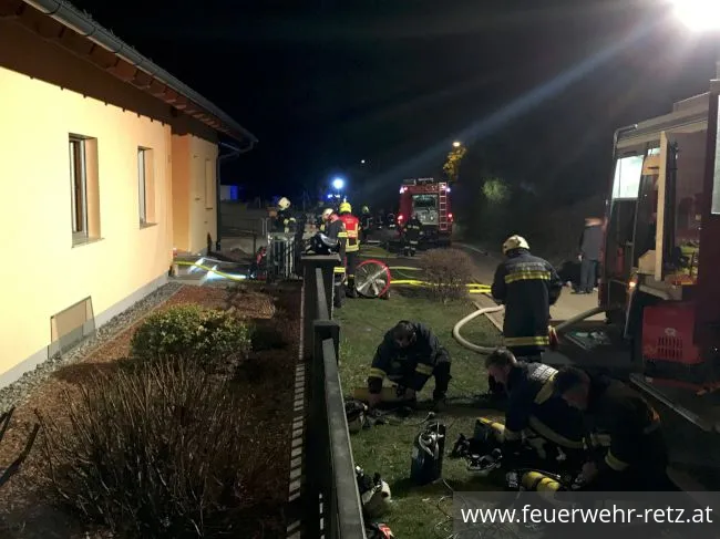 Foto 2, 31.03.2021, Wohnhausbrand in Retz - Alarmanlage verhindert Großbrand
