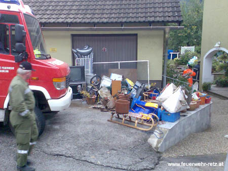 Schrammbach Hochwasser Einsatz der Feuerwehr Retz